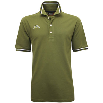 Polo verde militare da uomo con logo ricamato Kappa Maltax 5 MSS, Abbigliamento Sport, SKU a722000310, Immagine 0